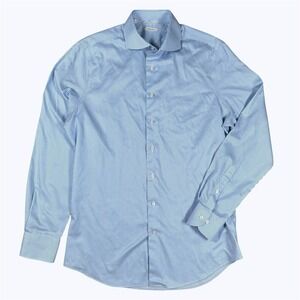 SUITSUPPLY Traveller Extra Slim Fit Formal Shirt Men's 41/16 Pinstriped Blue EUC